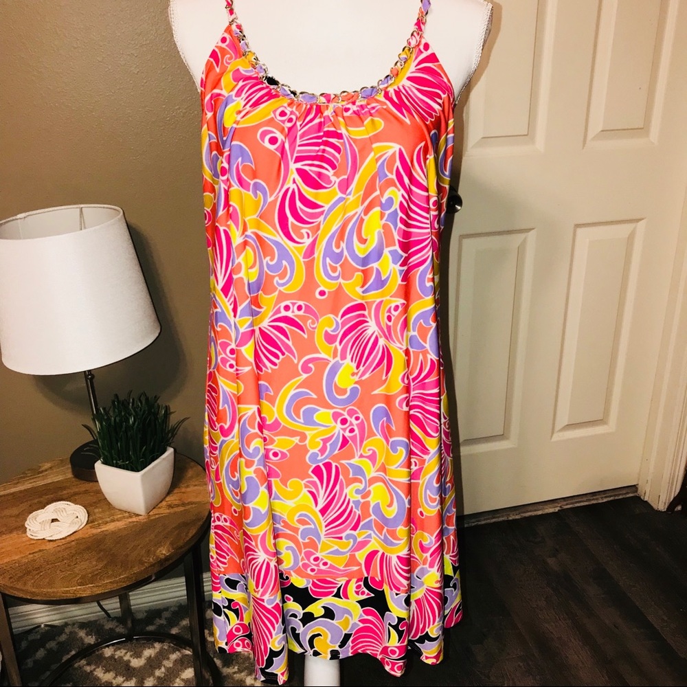 COLORFUL SUNDRESS W/ GOLD DETAIL